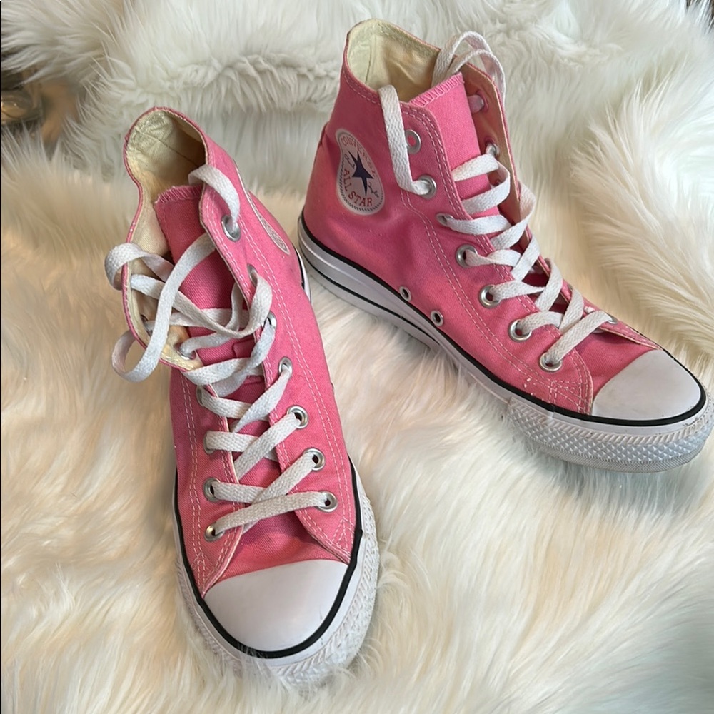 Converse Pink Canvas High-Top Sneakers